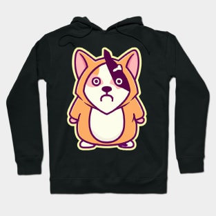 Scary Corgi Costume Retro Colorful Cute Hoodie